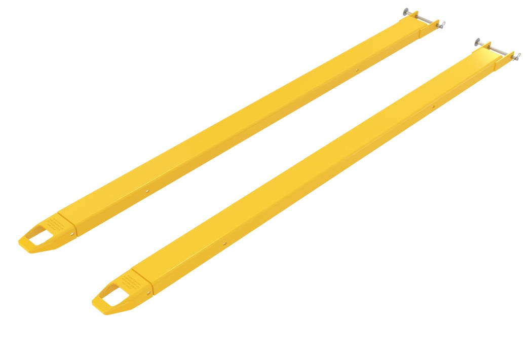 Vestil FE-4-108-P Steel Pin Style Fork Extensions 4 in. x 108 in. 4,000 lb. Capacity Yellow