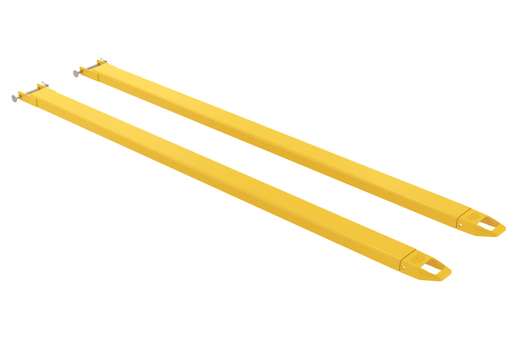 Vestil FE-4-120-P Steel Pin Style Fork Extensions 4 in. x 120 in. 4,000 lb. Capacity Yellow