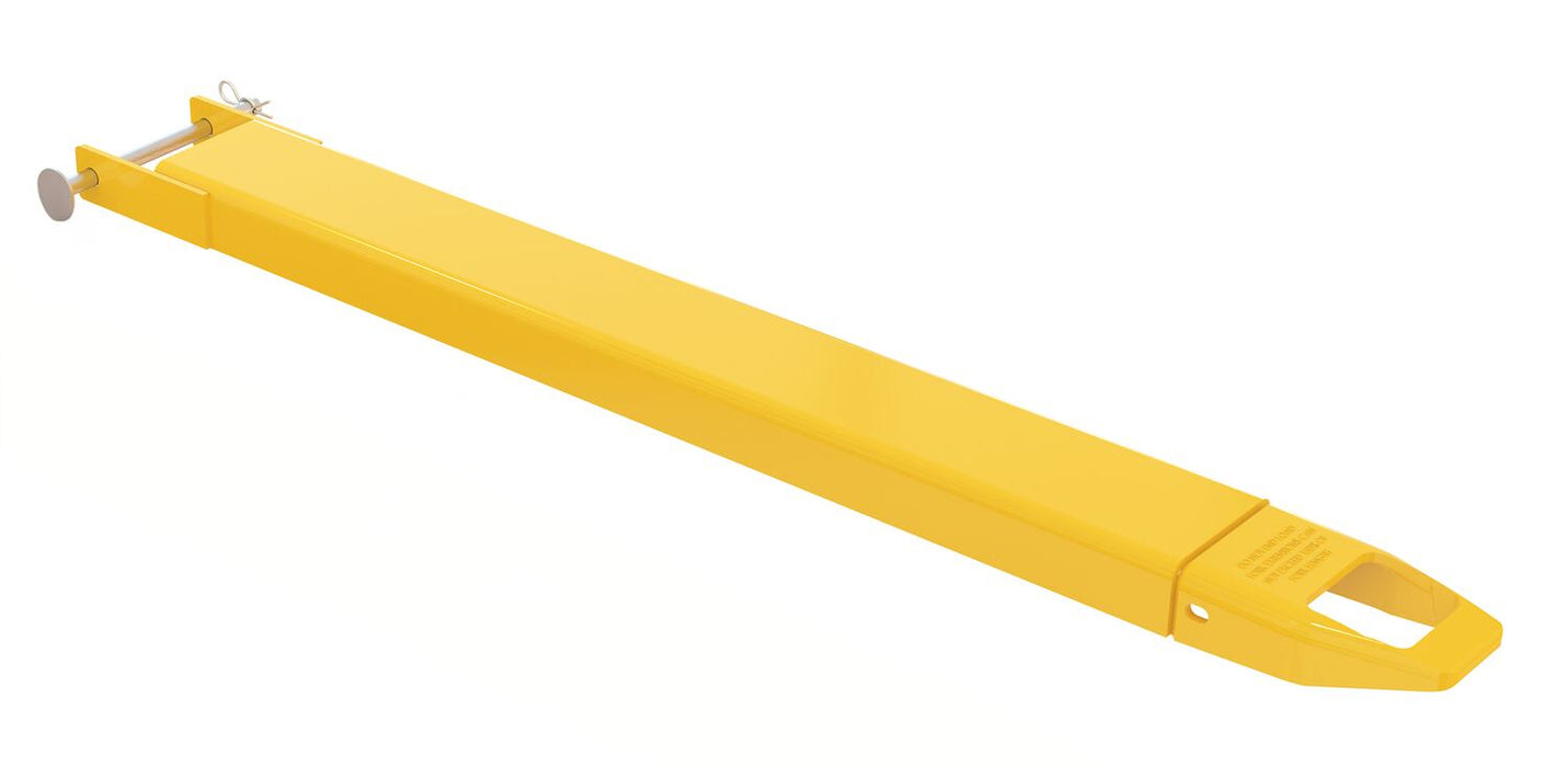 Vestil FE-4-48-P-EACH Steel Pin Style Single Fork Extension 4 in. x 48 in. 4,000 lb. Capacity Yellow