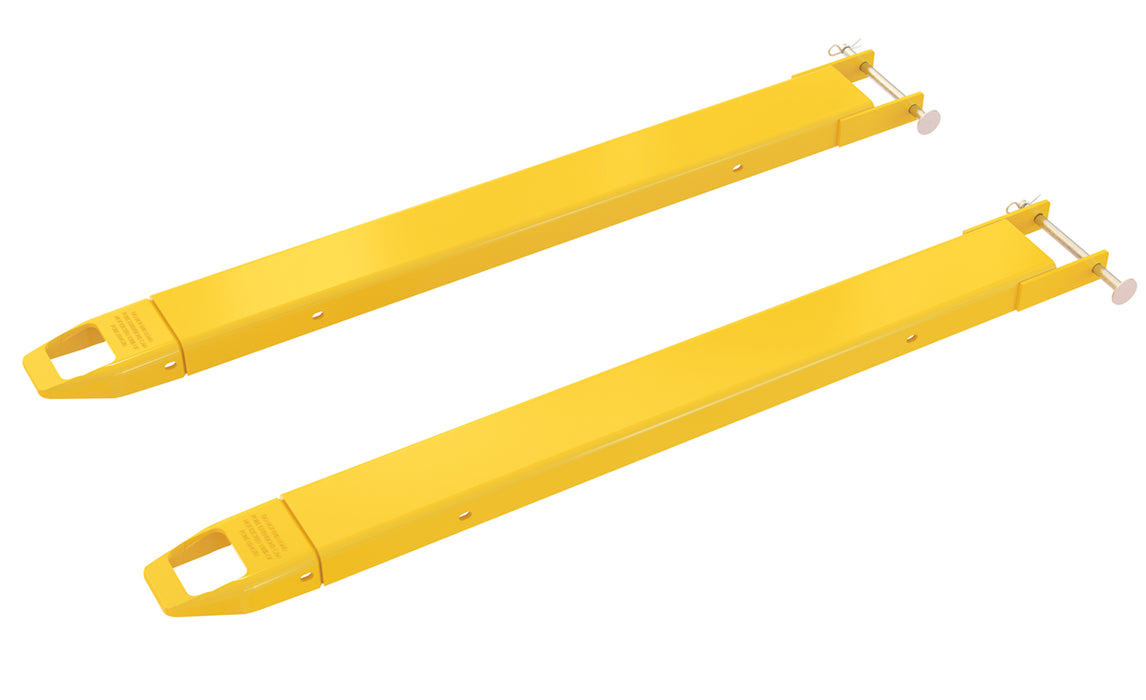 Vestil FE-4-54-P Steel Pin Style Fork Extensions 4 in. x 54 in. 4,000 lb. Capacity Yellow