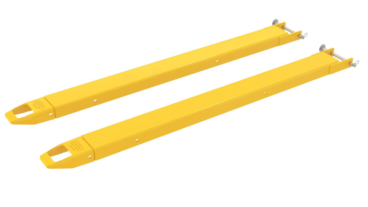 Vestil FE-4-60-P Steel Pin Style Fork Extensions 4 in. x 60 in. 4,000 lb. Capacity Yellow