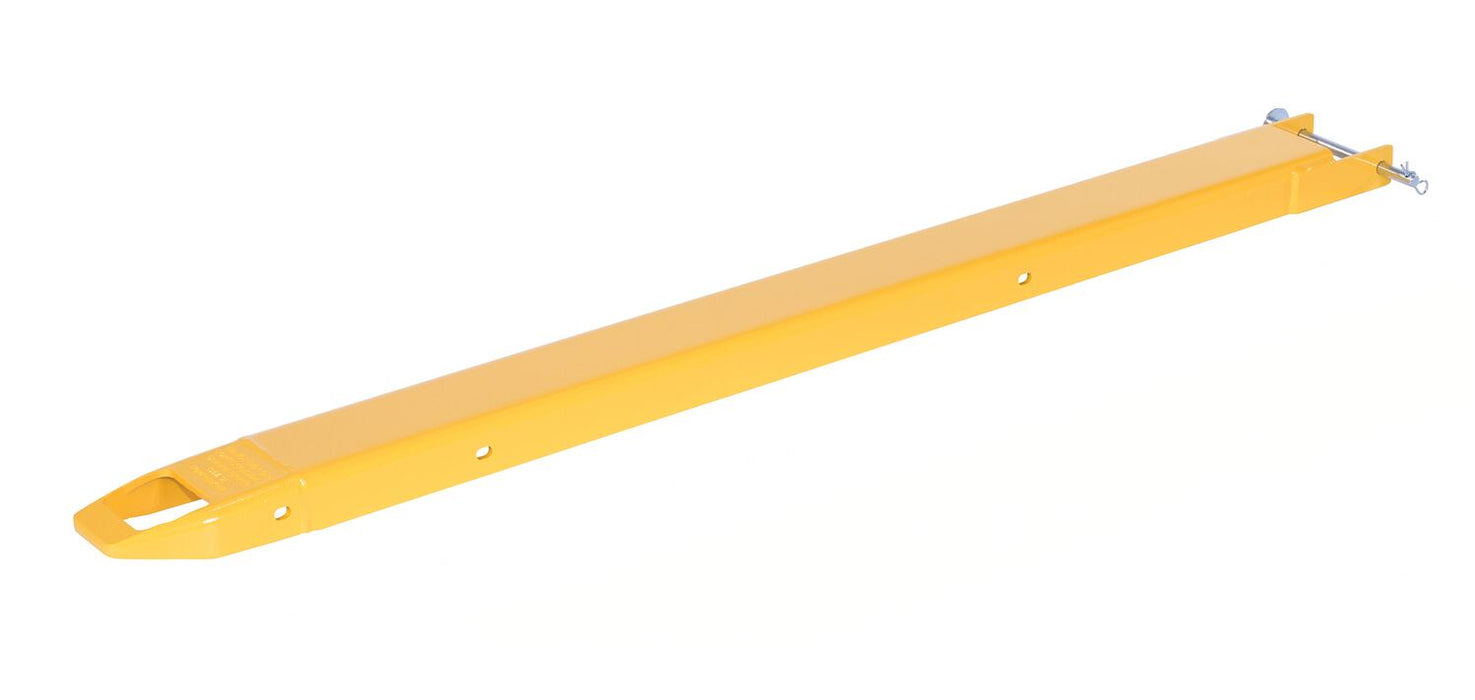 Vestil FE-4-63-P-EACH Steel Pin Style Single Fork Extension 4 in. x 63 in. 4,000 lb. Capacity Yellow