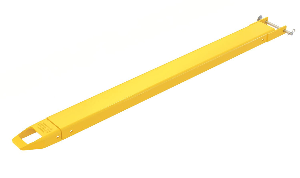 Vestil FE-4-66-P-EACH Steel Pin Style Single Fork Extension 4 in. x 66 in. 4,000 lb. Capacity Yellow