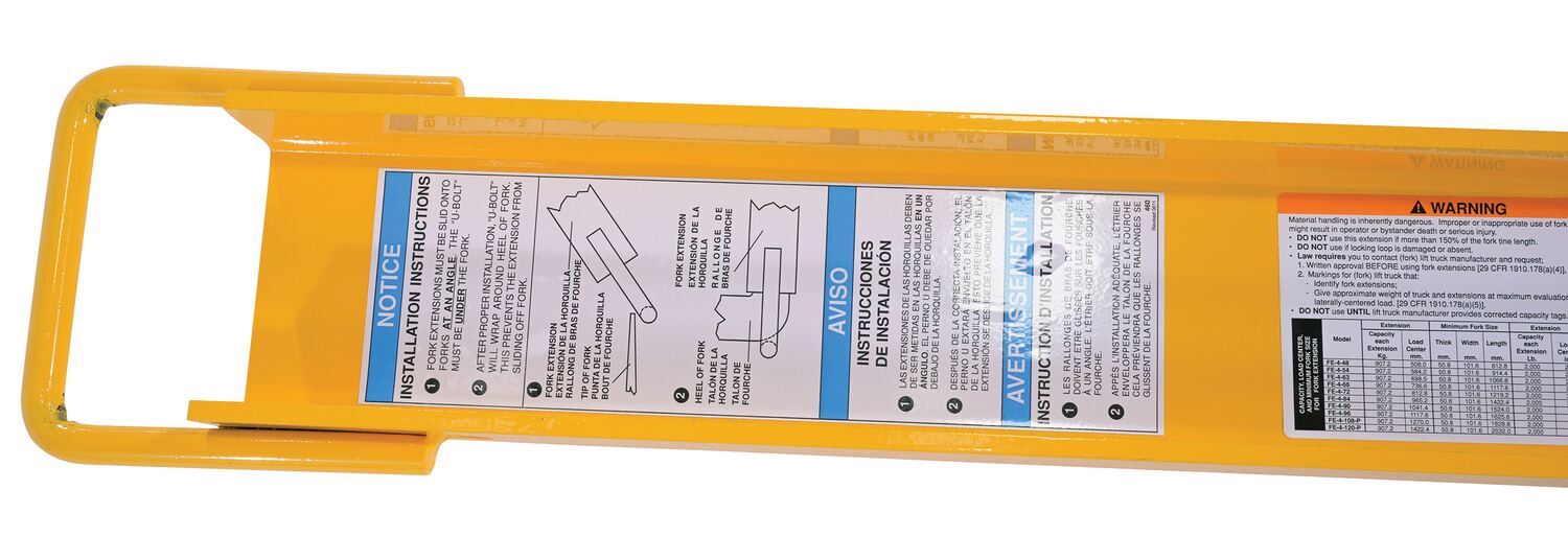 Vestil FE-4-66 steel fork extensions - view 5