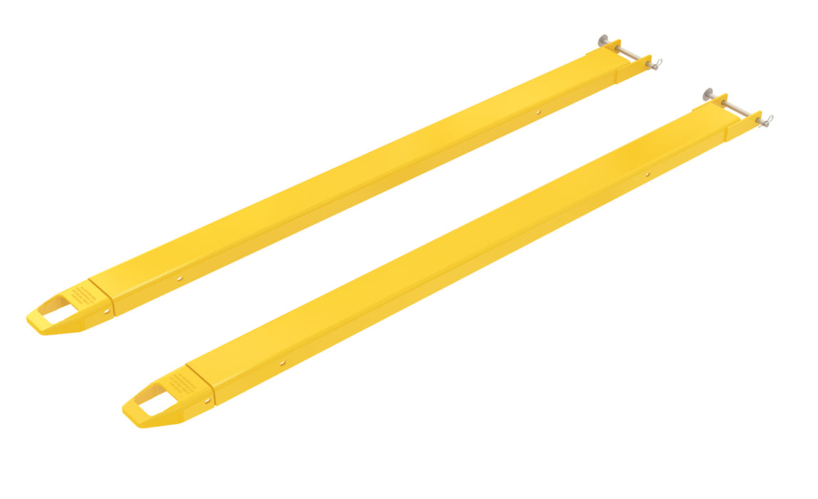 Vestil FE-4-84-P Steel Pin Style Fork Extensions 4 in. x 84 in. 4,000 lb. Capacity Yellow