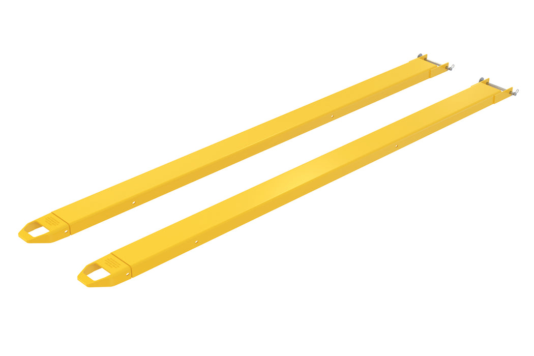 Vestil FE-5-108-P Steel Pin Style Fork Extensions 5 in. x 108 in. 4,000 lb. Capacity Yellow