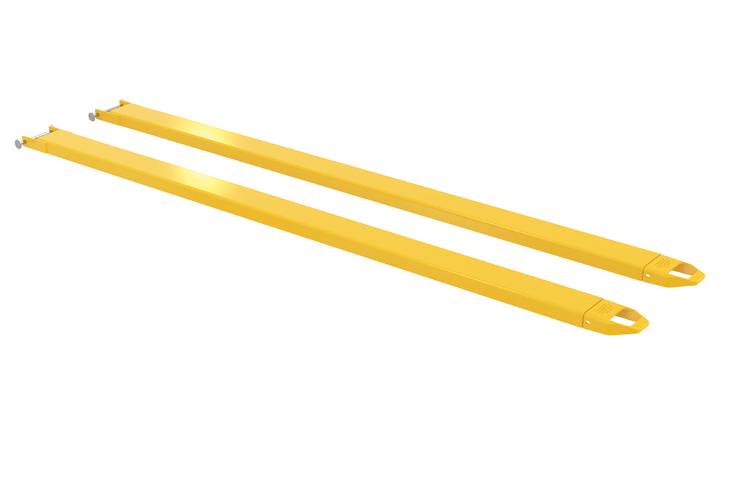 Vestil FE-5-120-P Steel Pin Style Fork Extensions 5 in. x 120 in. 4,000 lb. Capacity Yellow