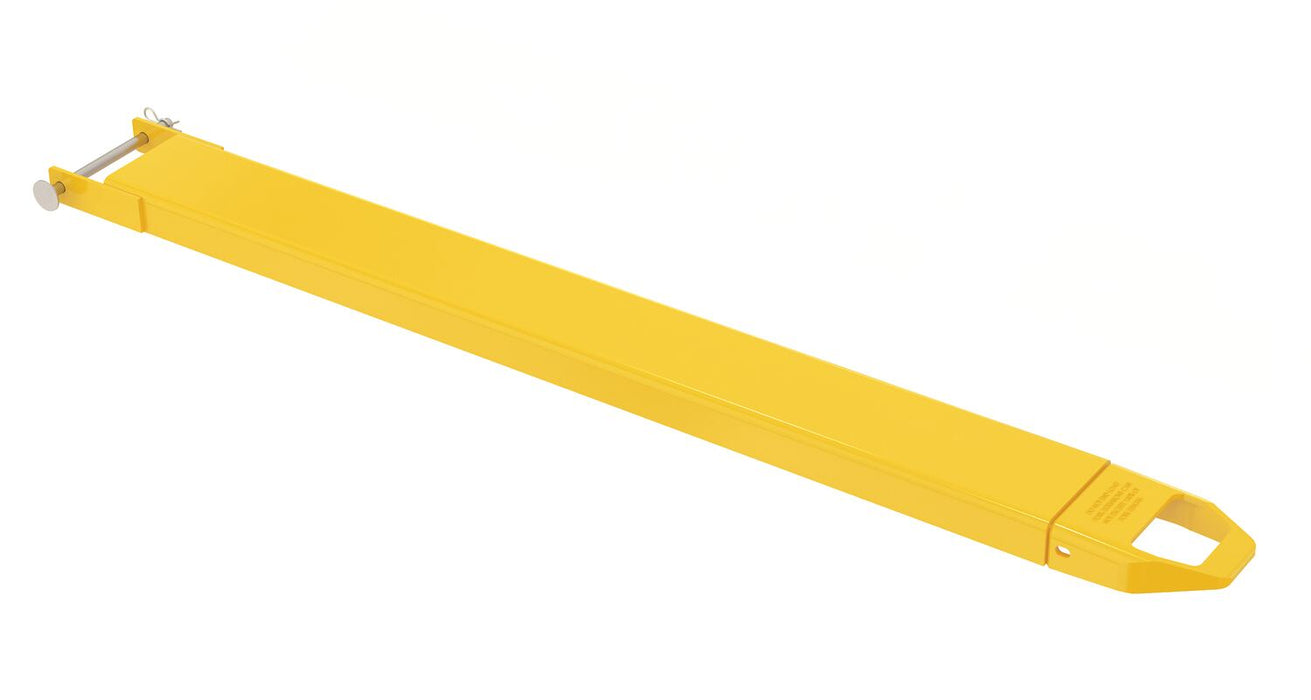 Vestil FE-5-63-P-EACH Steel Pin Style Single Fork Extension 5 in. x 63 in. 4,000 lb. Capacity Yellow