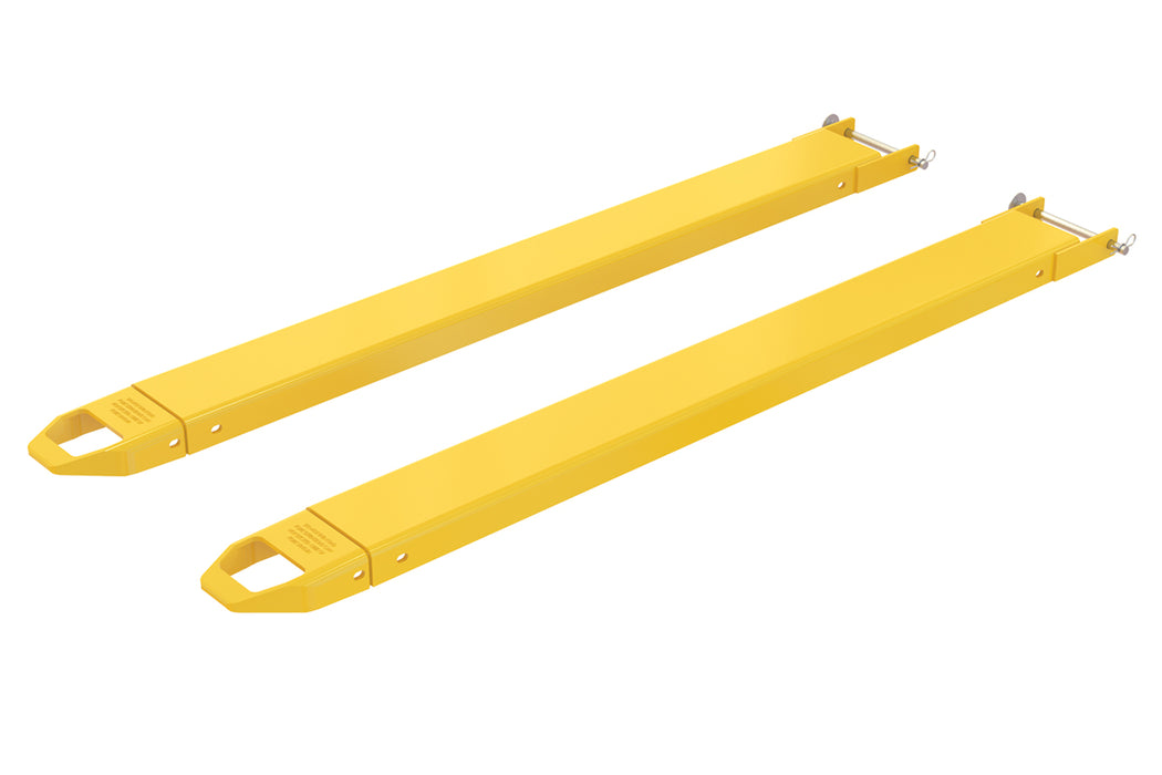 Vestil FE-5-66-P Steel Pin Style Fork Extensions 5 in. x 66 in. 4,000 lb. Capacity Yellow