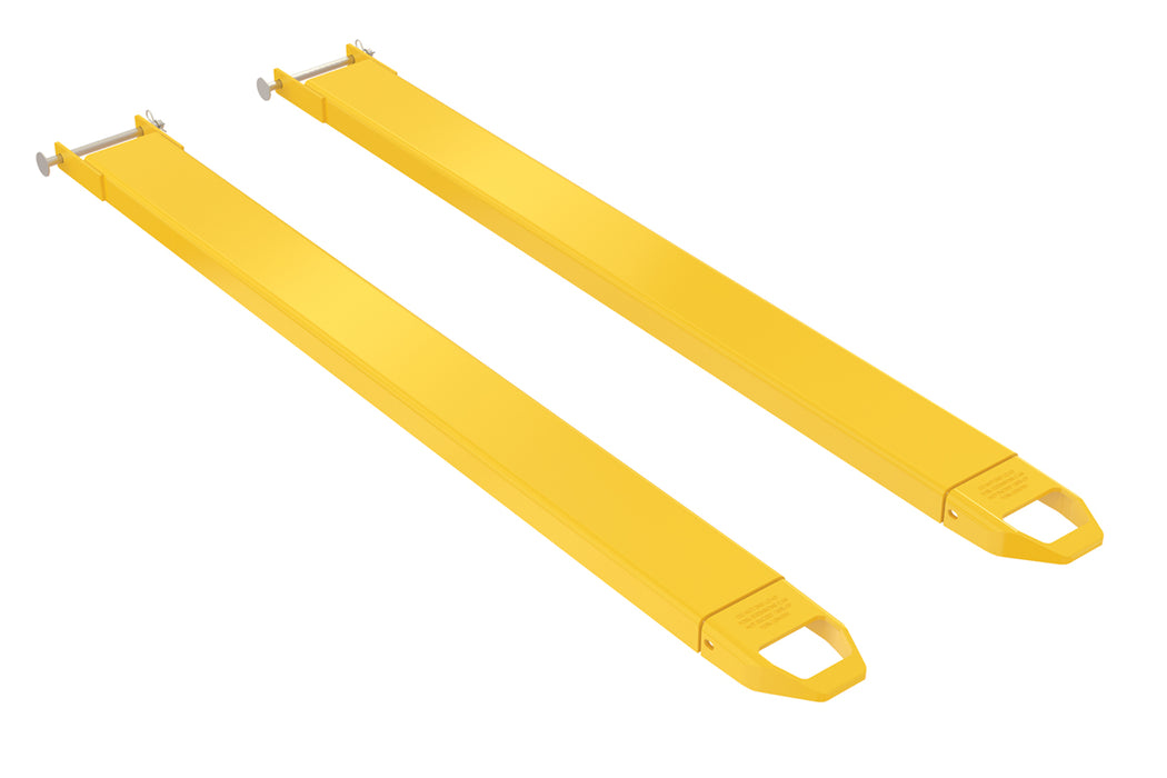 Vestil FE-5-72-P Steel Pin Style Fork Extensions 5 in. x 72 in. 4,000 lb. Capacity Yellow