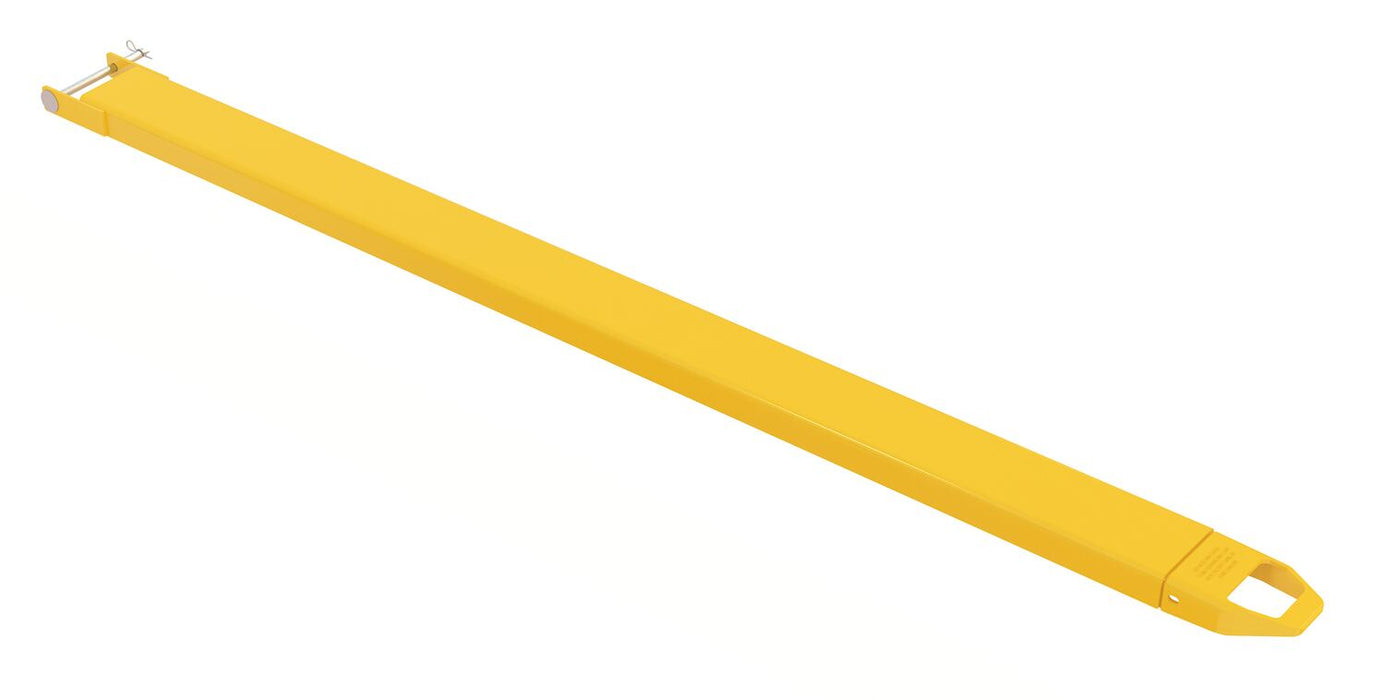 Vestil FE-5-96-P-EACH Steel Pin Style Single Fork Extension 5 in. x 96 in. 4,000 lb. Capacity Yellow