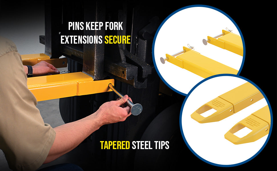 Vestil FE-6-120-P steel pin style fork extensions feature overview 2