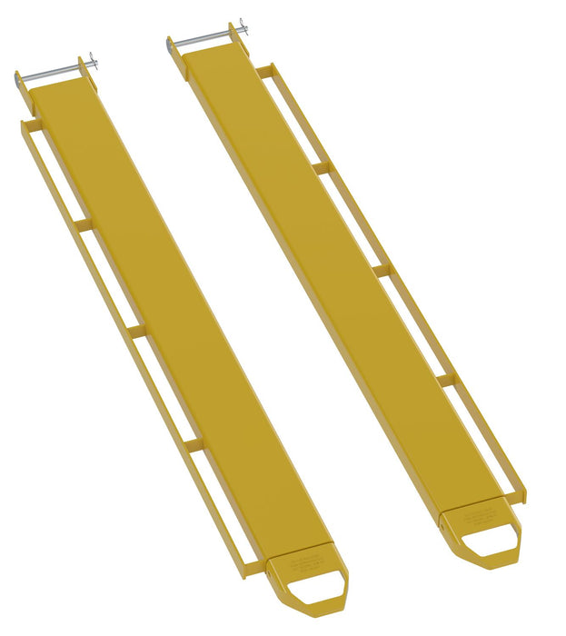 Vestil FE-6-84-P-LR Steel Pin Style Fork Extensions with Load Rails 6" X 84" 4,000 lb. Capacity Yellow