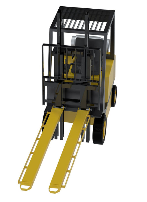 Vestil FE-6-96-P-LR steel pin style fork extensions with load rails - view 2