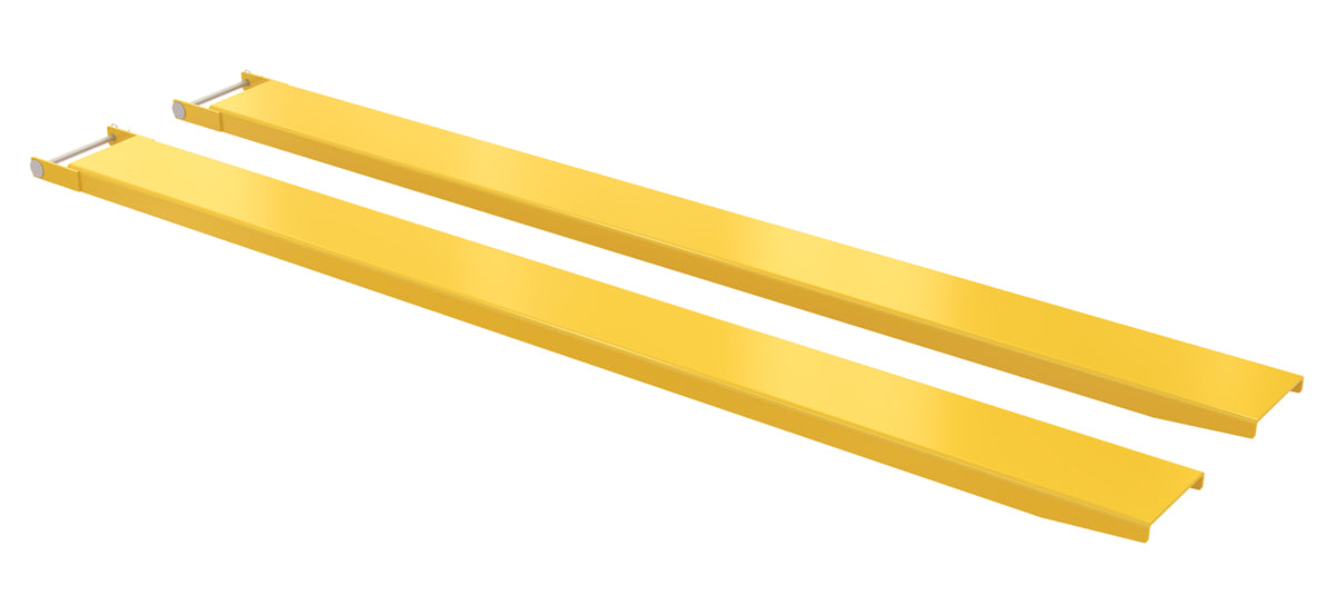 Vestil FE-7-108-P Steel Pin Style Fork Extensions 7 in. x 108 in. 4,000 lb. Capacity Yellow