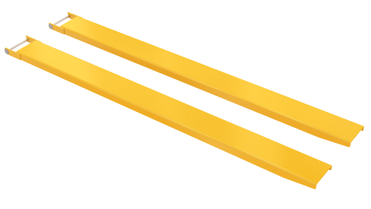 Vestil FE-7-96-P Steel Pin Style Fork Extensions 7 in. x 96 in. 4,000 lb. Capacity Yellow