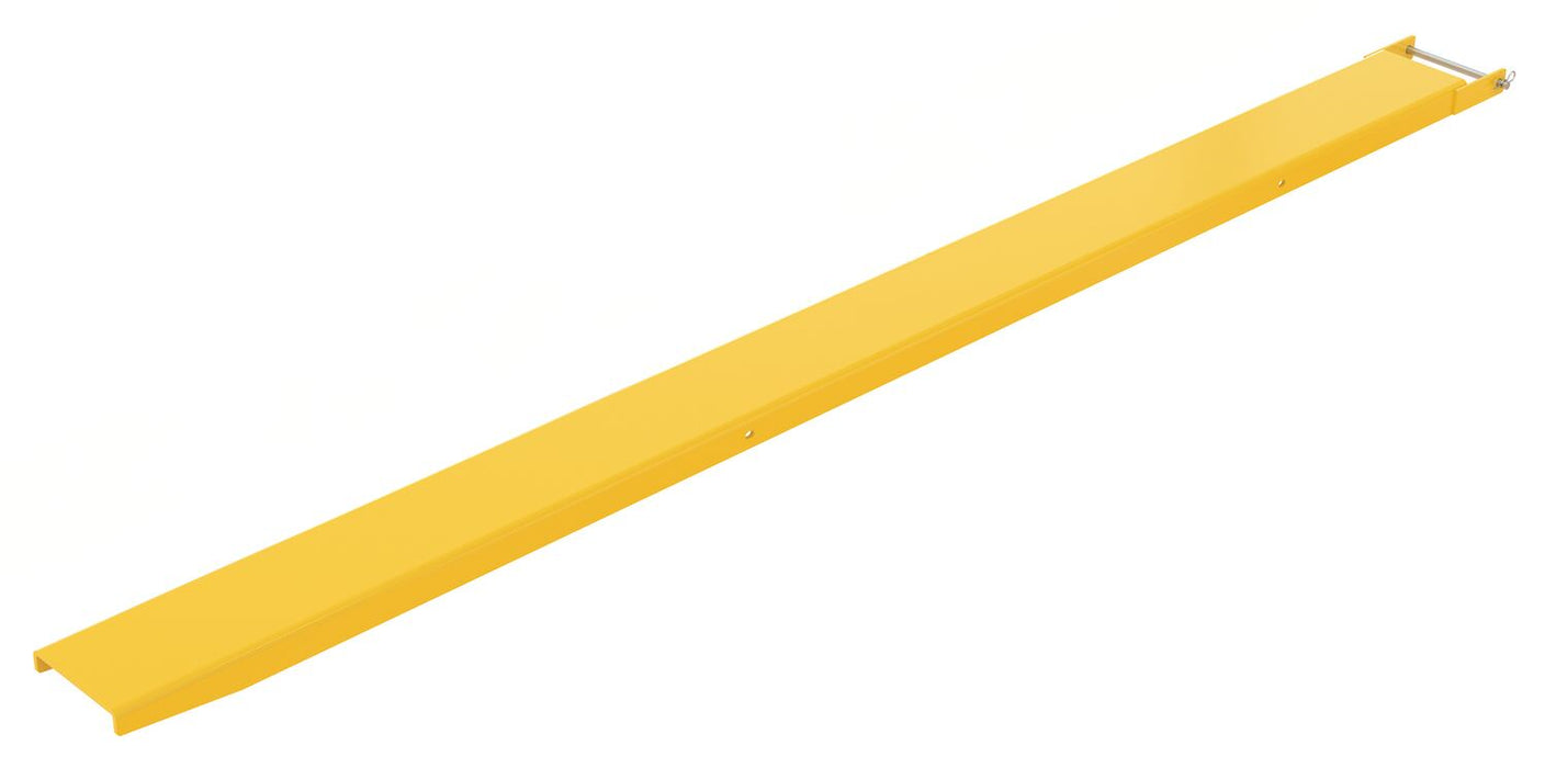 Vestil FE-8-120-P-EACH Steel Pin Style Single Fork Extension 8 in. x 120 in. 4,000 lb. Capacity Yellow