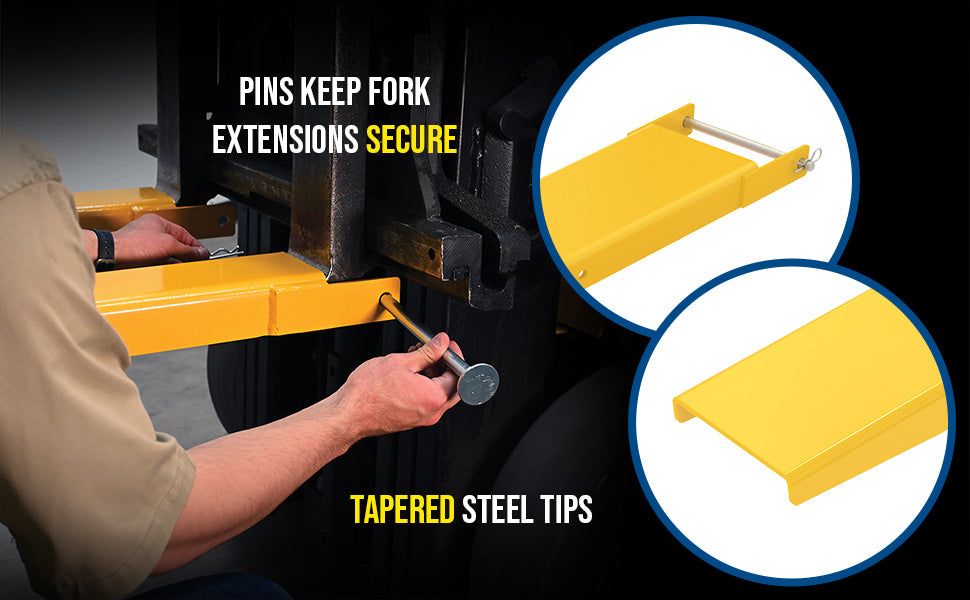 Vestil FE-8-54-P steel pin style fork extensions feature overview 2