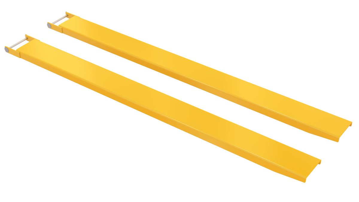 Vestil FE-8-96-P Steel Pin Style Fork Extensions 8 in. x 96 in. 4,000 lb. Capacity Yellow