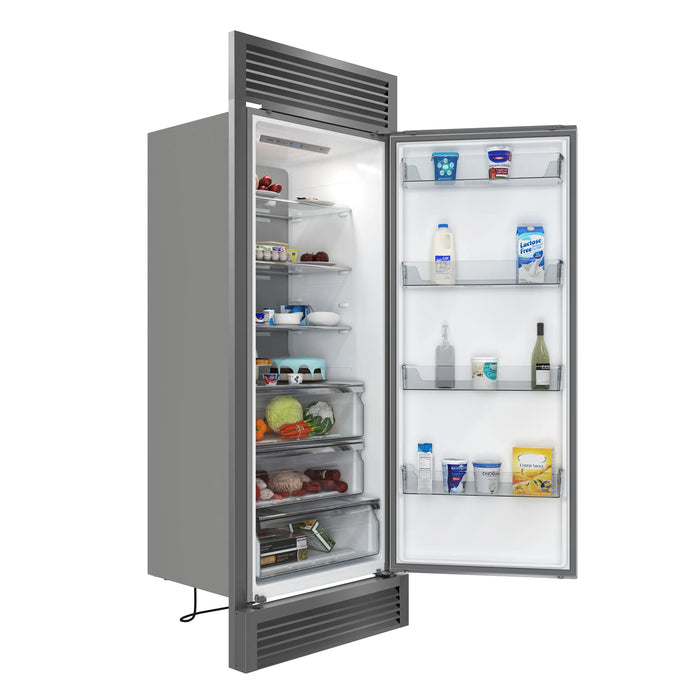 Forno Maderno 28-Inch Built-In 13.6 Cu. Ft. Convertible Refrigerator in Stainless Steel, Right Swing with Decorative Grille (FFFFD1722-32RSG)