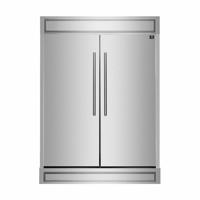 Forno 3-Piece Appliance Package - 48-Inch Gas Range, Refrigerator, & Wall Mount Hood in Stainless Steel (FBDL-018-04CAUS)