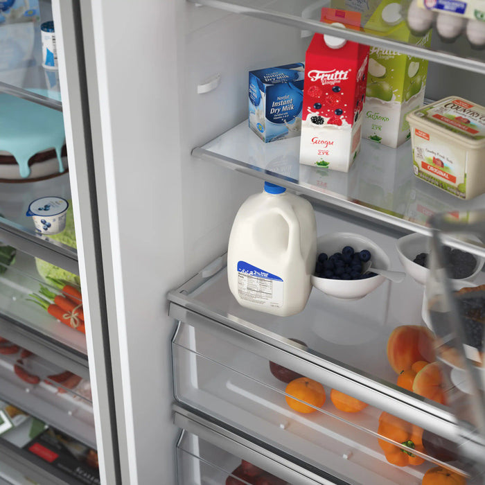 Forno Maderno 60-Inch 27.2 Cu. Ft. Built-In Convertible Refrigerator and Freezer in White with Modern Trim and Antique Brass Handles (FFFFD1722-60MG-WHT)