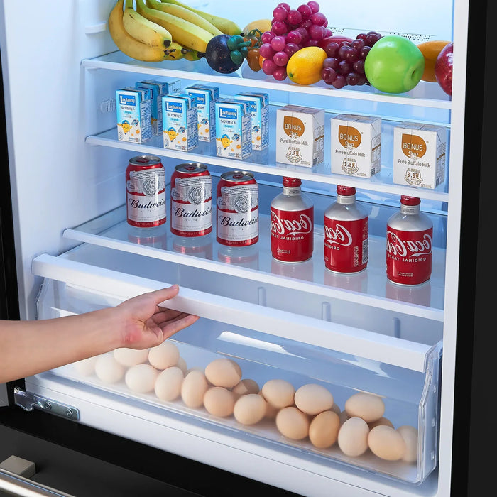 Forno Milano Espresso Package - 62-Inch, 34.4 cu. ft. Refrigerators with Bottom Freezers in Black with Stainless Steel Handle (FFFFD1787-60BLK)