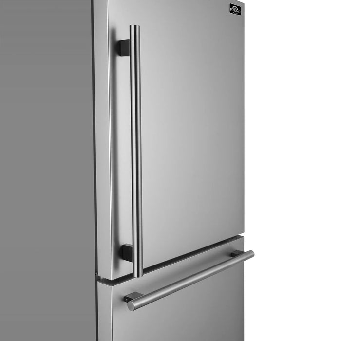 Forno Milano 62-Inch Freestanding Dual Bottom Freezer Refrigerator in Stainless Steel – 34.4 cu.ft, Touch Control, Ice Maker (FFFFD1787-60S)