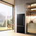 Forno Milano Espresso 31-Inch 17.2 cu. ft. Bottom Freezer Door Refrigerator in Black with Stainless Steel Handle (FFFFD1786-31BLK) FORNO