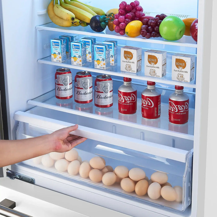 Forno Milano Espresso Package - 62-Inch, 34.4 cu. ft. Refrigerators with Bottom Freezers in White with Antique Brass Handle (FFFFD1787-60WHT)