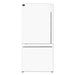 Forno Milano Espresso 31-Inch 17.2 cu. ft. Refrigerator and Bottom Freezer in White with Stainless Steel Handle, Left Hinge (FFFFD1786-31WHT) FORNO