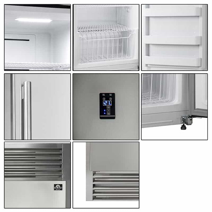Forno 28-Inch Rizzuto Pro-Style Refrigerator / Freezer, Left Hinge, 13.8 cu.ft. in Stainless Steel (FFFFD1933-28LS)