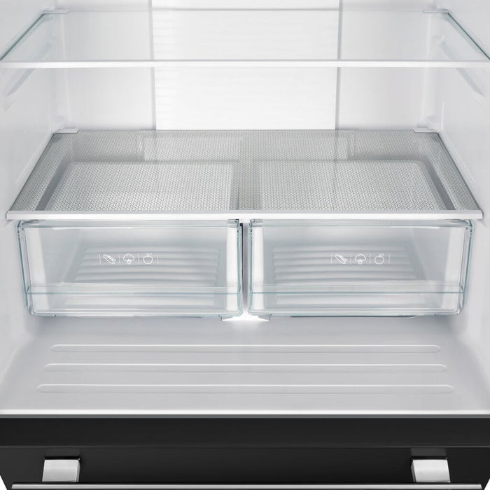 Forno Espresso Gallipoli 30-inch 17.5 cu. ft. French Door Refrigerator with Ice Maker in Black with Stainless Steel Handle (FFFFD1974-31BLK) FORNO