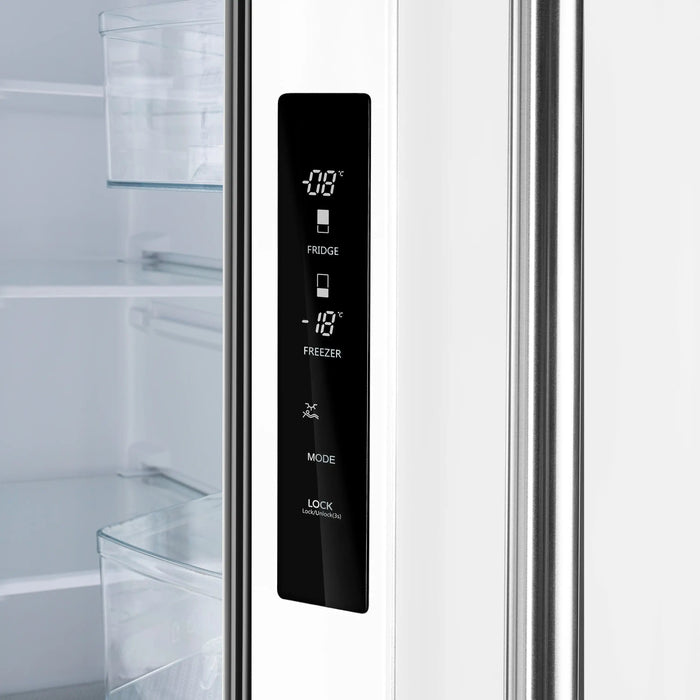 Forno Espresso Gallipoli 30-inch 17.5 cu. ft. French Door Refrigerator with Ice Maker in White with Stainless Steel Handle (FFFFD1974-31WHT) FORNO