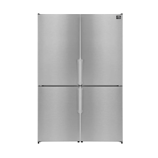 Forno Guardia 46.8 Inch 21.6 cu.ft. Side-by-Side Bottom Freezer Refrigerator in Stainless Steel (FFFFD1778-48) FORNO