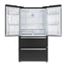 Forno Espresso Moena 36-inch 19.2 Cu.ft French Door Refrigerator in Black with Antique Brass Handle (FFRBI1820-36BLK) FORNO