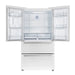 Forno Espresso Moena 36-inch 19.2 Cu.ft French Door Refrigerator in White with Antique Brass Handle (FFRBI1820-36WHT) FORNO