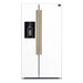 Forno Espresso Salerno 36-inch 20 cu.ft Side-by-Side Refrigerator with Water Dispenser in White with Antique Brass Handle (FFRBI1844-36WHT) FORNO