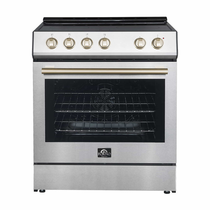Forno Leonardo Espresso 30-Inch Electric Range with 5.0 cu. Ft. Electric Oven in Stainless Steel (FFSEL6012-30) FORNO