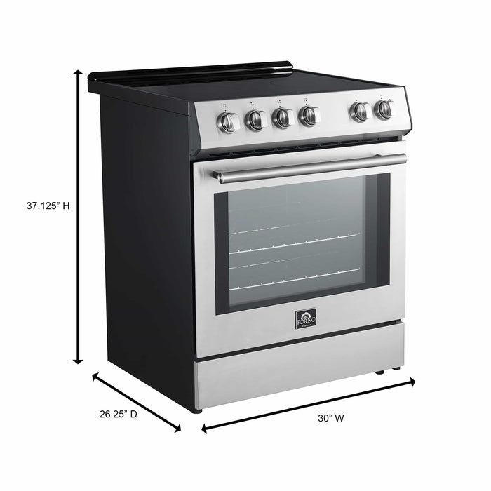 Forno Leonardo Espresso 30-Inch Electric Range with 5.0 cu. Ft. Electric Oven in Stainless Steel (FFSEL6012-30) FORNO