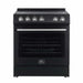 Forno Leonardo Espresso 30-Inch Electric Range with 5.0 cu. Ft. Electric Oven in Black with Brass Trim (FFSEL6012-30BLK) FORNO