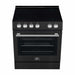 Forno Leonardo Espresso 30-Inch Electric Range with 5.0 cu. Ft. Electric Oven in Black with Brass Trim (FFSEL6012-30BLK) FORNO