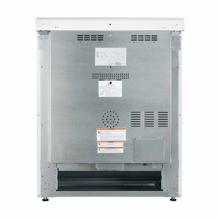 Forno Espresso 3-Piece Appliance Package - 30-Inch Electric Range with 5.0 Cu.Ft. Electric Oven, Refrigerator, and Under Cabinet Range Hood in White with Stainless Steel Trim (FBDL-001-03US)