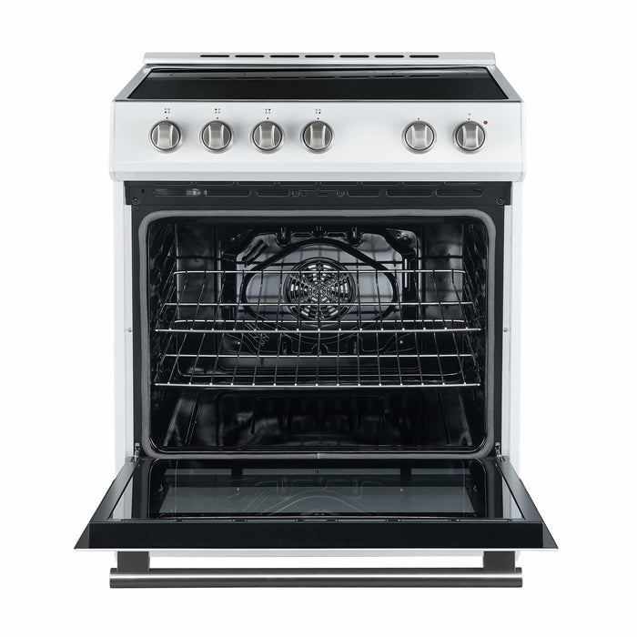 Forno Leonardo Espresso 30-Inch Electric Range with 5.0 cu. Ft. Electric Oven in White in Brass Trim (FFSEL6012-30WHT) FORNO