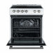 Forno Leonardo Espresso 30-Inch Electric Range with 5.0 cu. Ft. Electric Oven in White in Brass Trim (FFSEL6012-30WHT) FORNO
