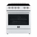 Forno Leonardo Espresso 30-Inch Electric Range with 5.0 cu. Ft. Electric Oven in White in Brass Trim (FFSEL6012-30WHT) FORNO