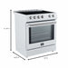 Forno Leonardo Espresso 30-Inch Electric Range with 5.0 cu. Ft. Electric Oven in White in Brass Trim (FFSEL6012-30WHT) FORNO