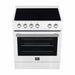 Forno Leonardo Espresso 30-Inch Electric Range with 5.0 cu. Ft. Electric Oven in White in Brass Trim (FFSEL6012-30WHT) FORNO