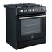 Forno Leonardo Espresso 30-Inch Black Gas Range - Angle Close Door
