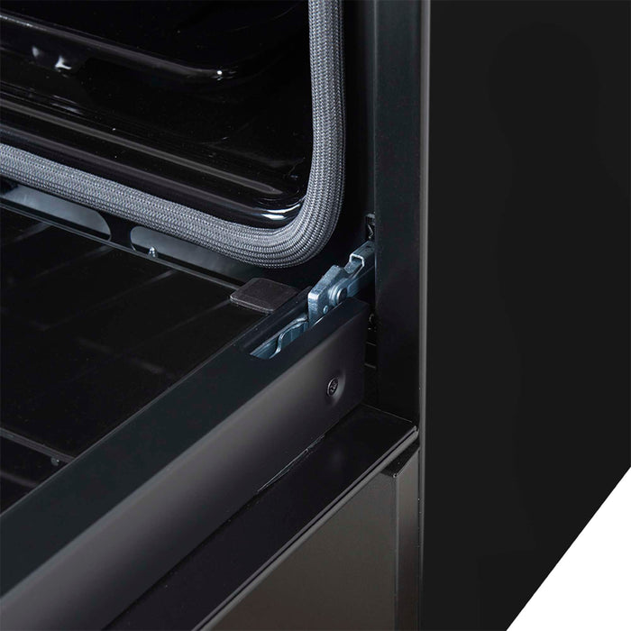 Forno Leonardo Espresso 30-Inch Black Gas Range - Hinge Detail